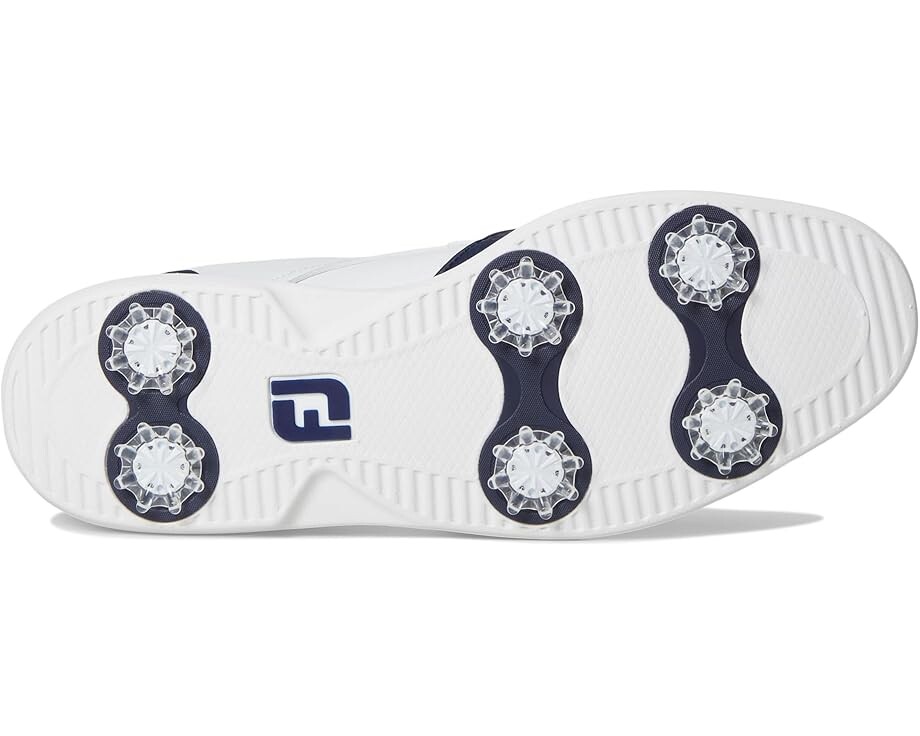 Кроссовки FootJoy Traditions Shield Tip Golf Shoes, цвет White/Navy/White — фото 3