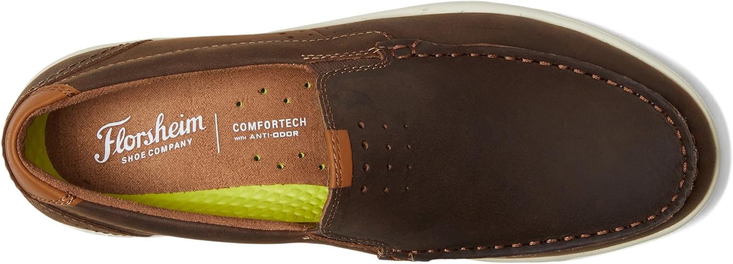 Мужские слипоны Florsheim, с перекрестным швом на носке, коричневый — фото 2