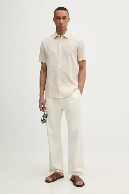 Рубашка с коротким рукавом Linen Blend SS U.S. Polo Assn., бежевый — фото 2