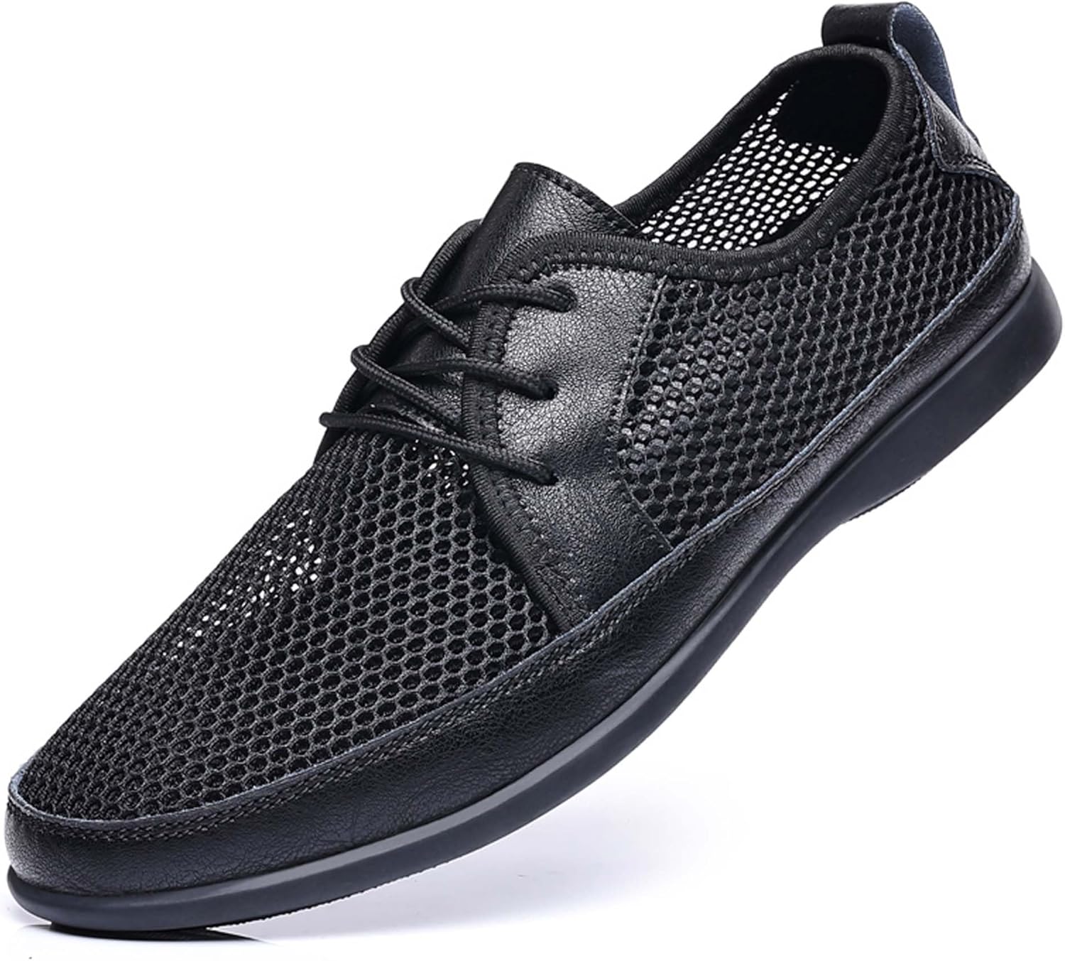 

Мужские сетчатые повседневные кроссовки с дышащей структурой, поддержкой стопы, для ходьбы, сандалии, удобные, легкие, повседневные спортивные, для прогулок, вождения и работы на улице Generic, черный