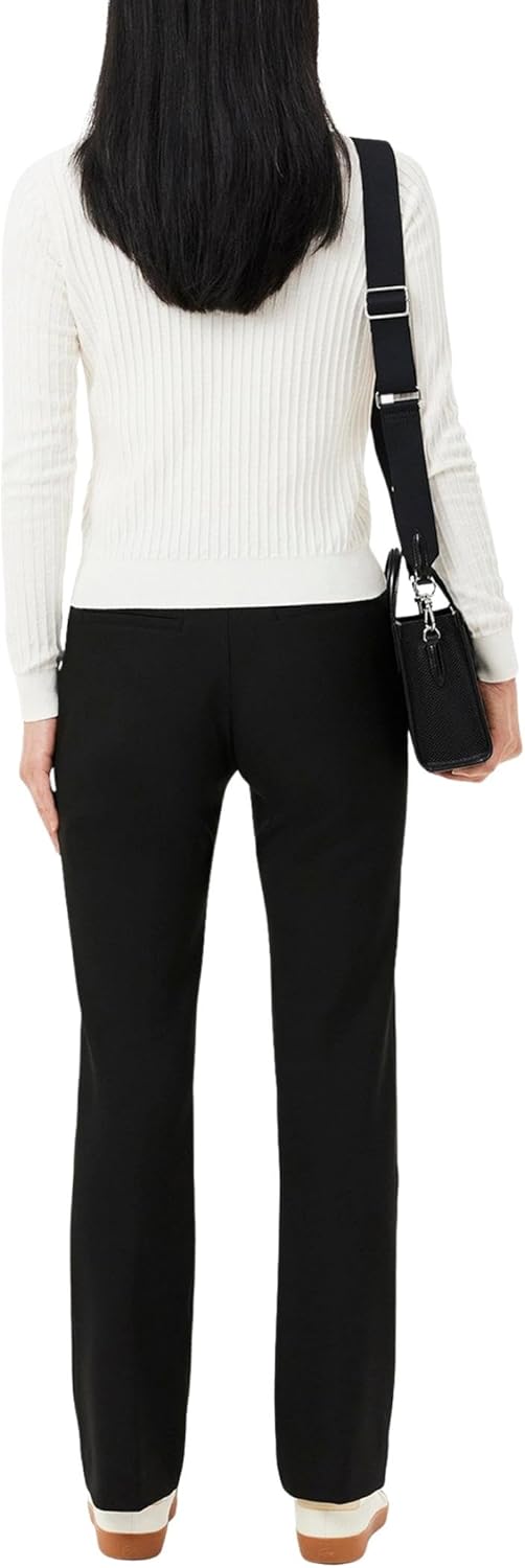 Брюки женские Lacoste расклешенные с высокой талией, Black — фото 3