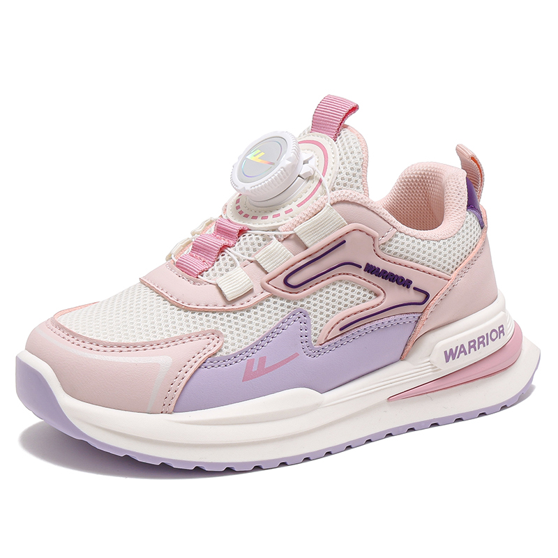 

Warrior Противоскользящие амортизирующие кроссовки с износостойкими свойствами для детей, бежево-розово-фиолетовые
