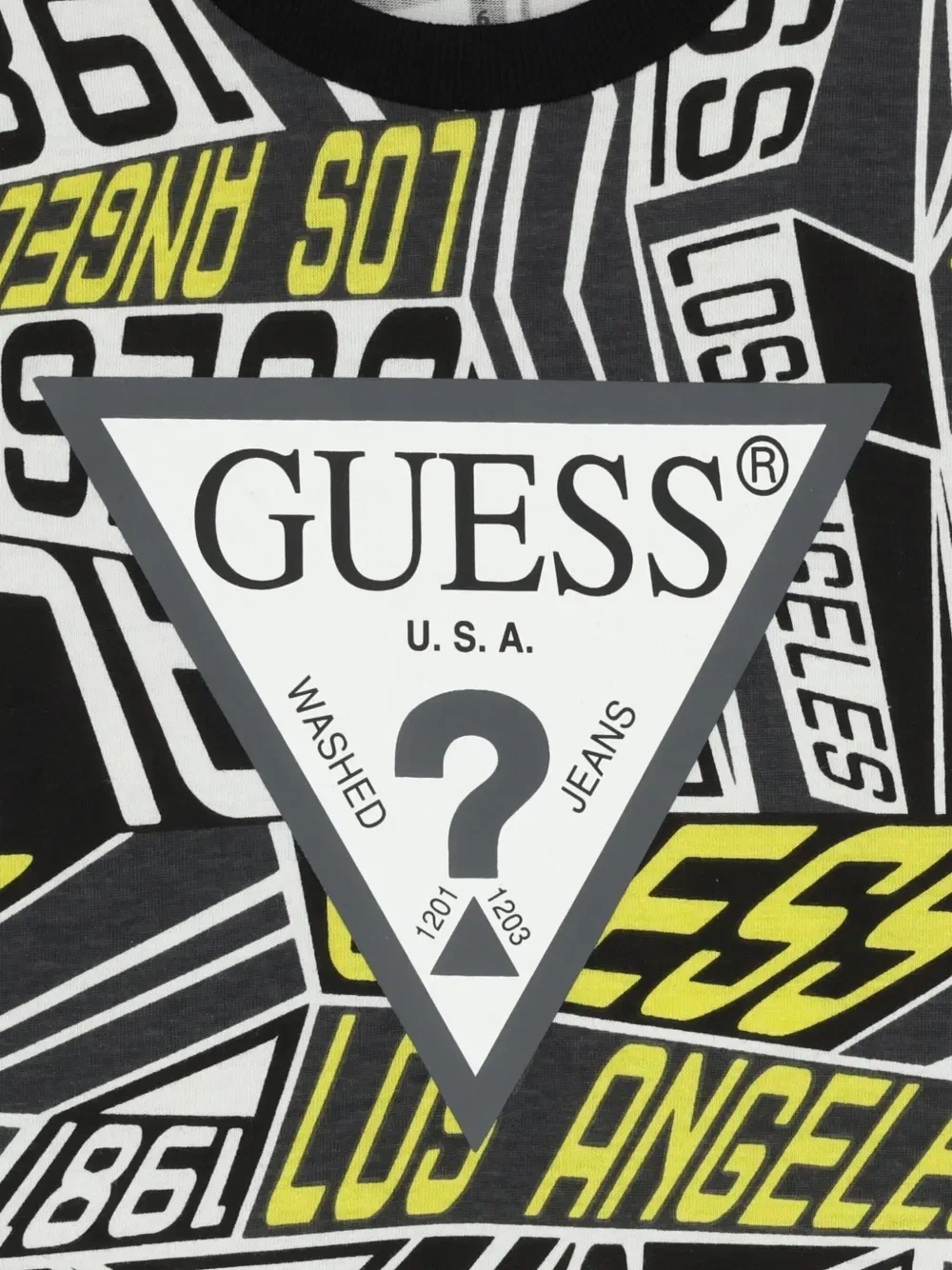 Футболка с геометрическим принтом Guess Kids, черный — фото 3