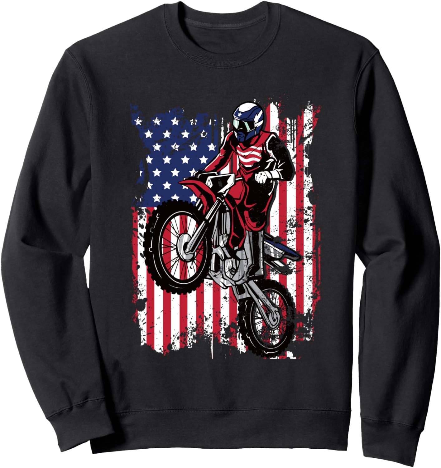 

Мужская толстовка с изображением американского флага в винтажном стиле для мотокросса и гонок на внедорожных мотоциклах 4Th Of July America Independence Day Usa Store, черный