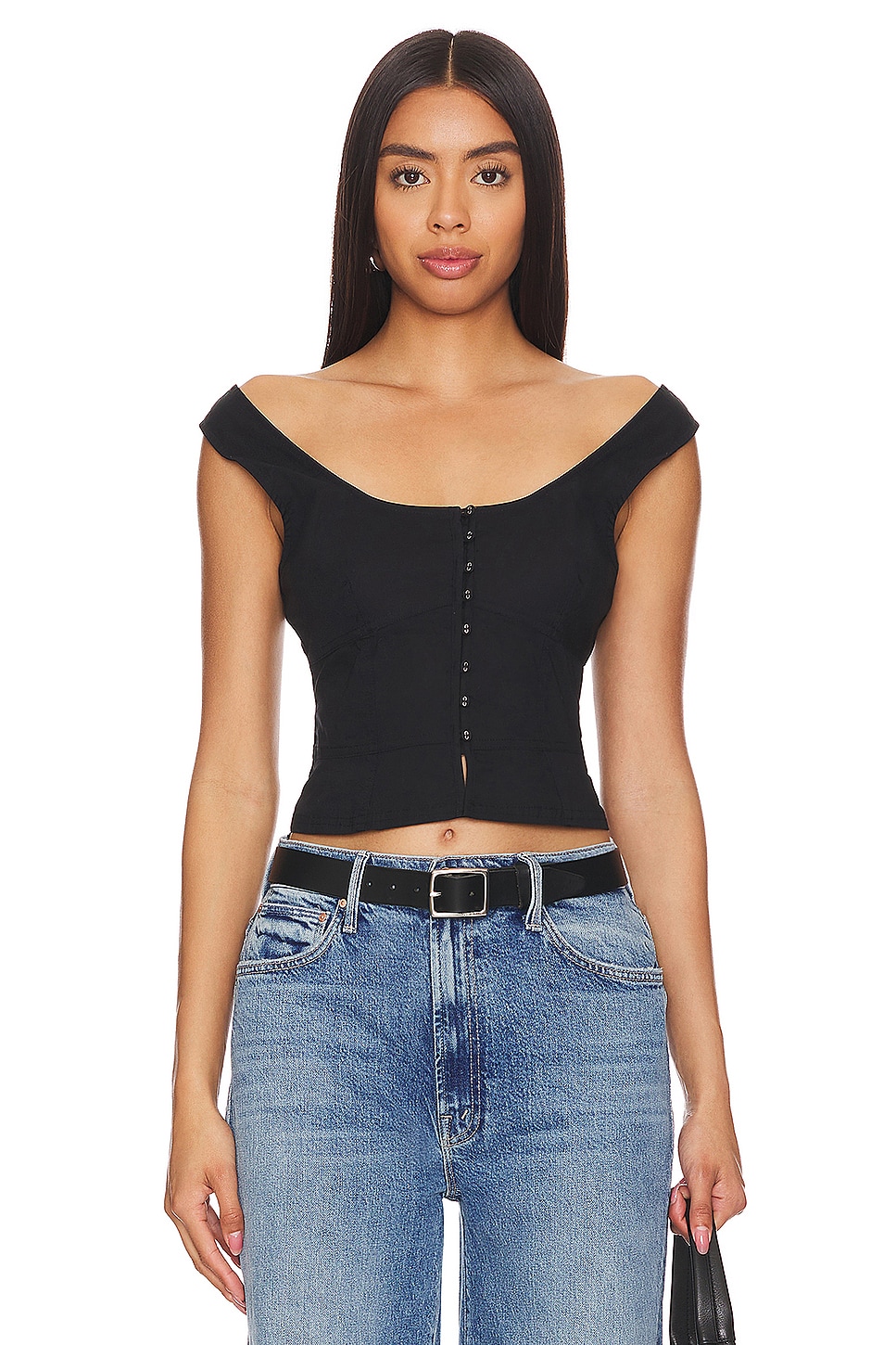 

Корсетный топ sally solid черного цвета Free People, черный