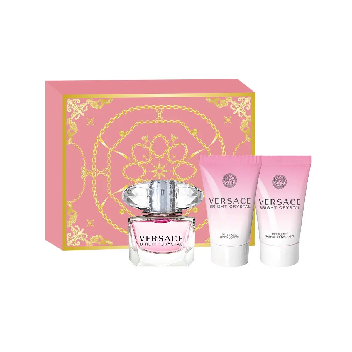 VERSACE Женский парфюм и гель для душа, Crystal Diamond 5ml+Crystal Diamond Body Lotion 25ml+Crystal Diamond Shower Gel 25ml