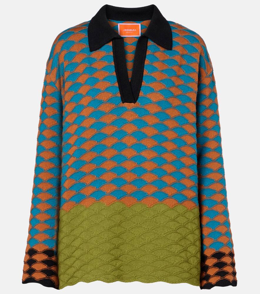 

Полувер интарсия из шерсти La DoubleJ, Multicolor Blue/Camel/Military