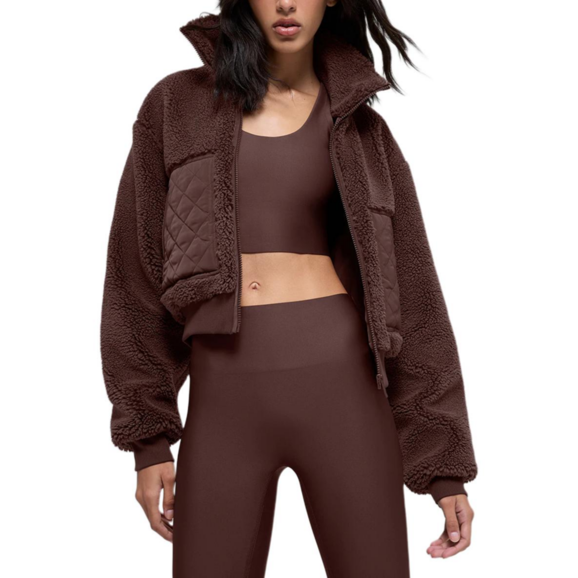 

Пальто с бархатистой текстурой Women's Alo Yoga, коричневый stone/коричневыйstone