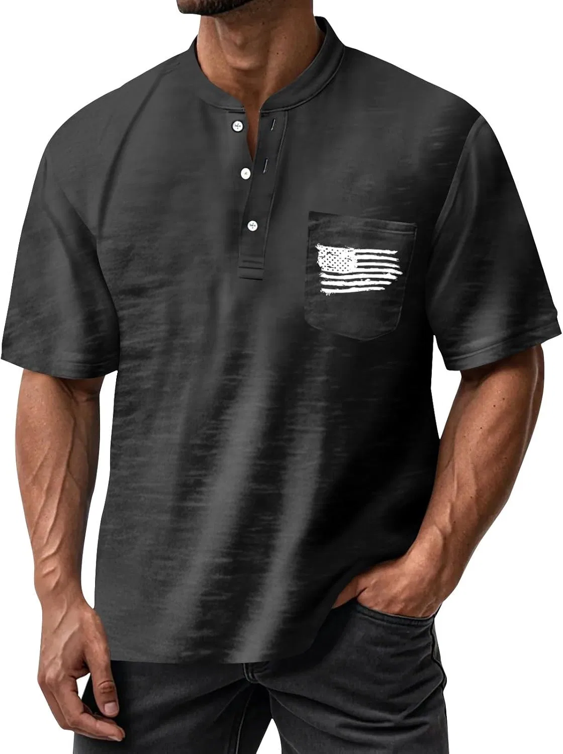 Футболка с американским флагом, бренд Generic, 2-black