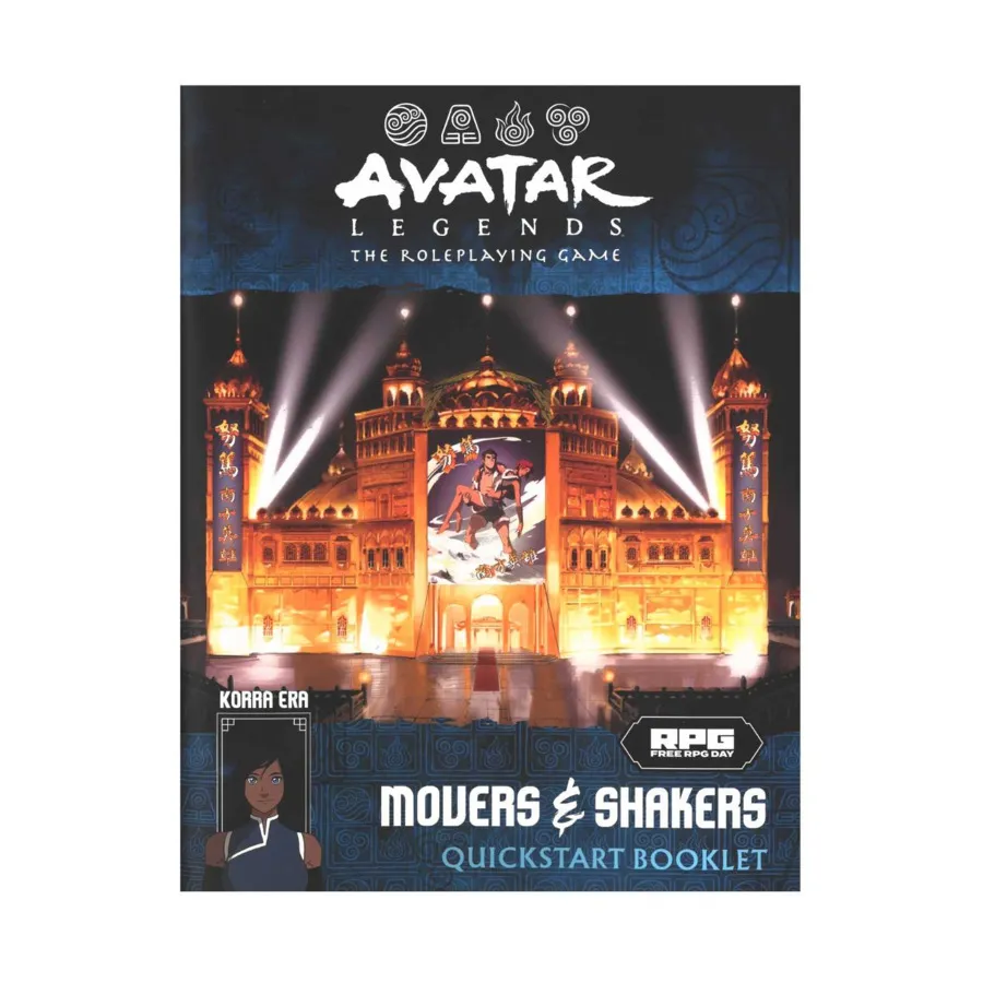

Movers & Shakers Quickstart Booklet (Free RPG Day 2023), Avatar Legends - The Roleplaying Game, мягкая обложка