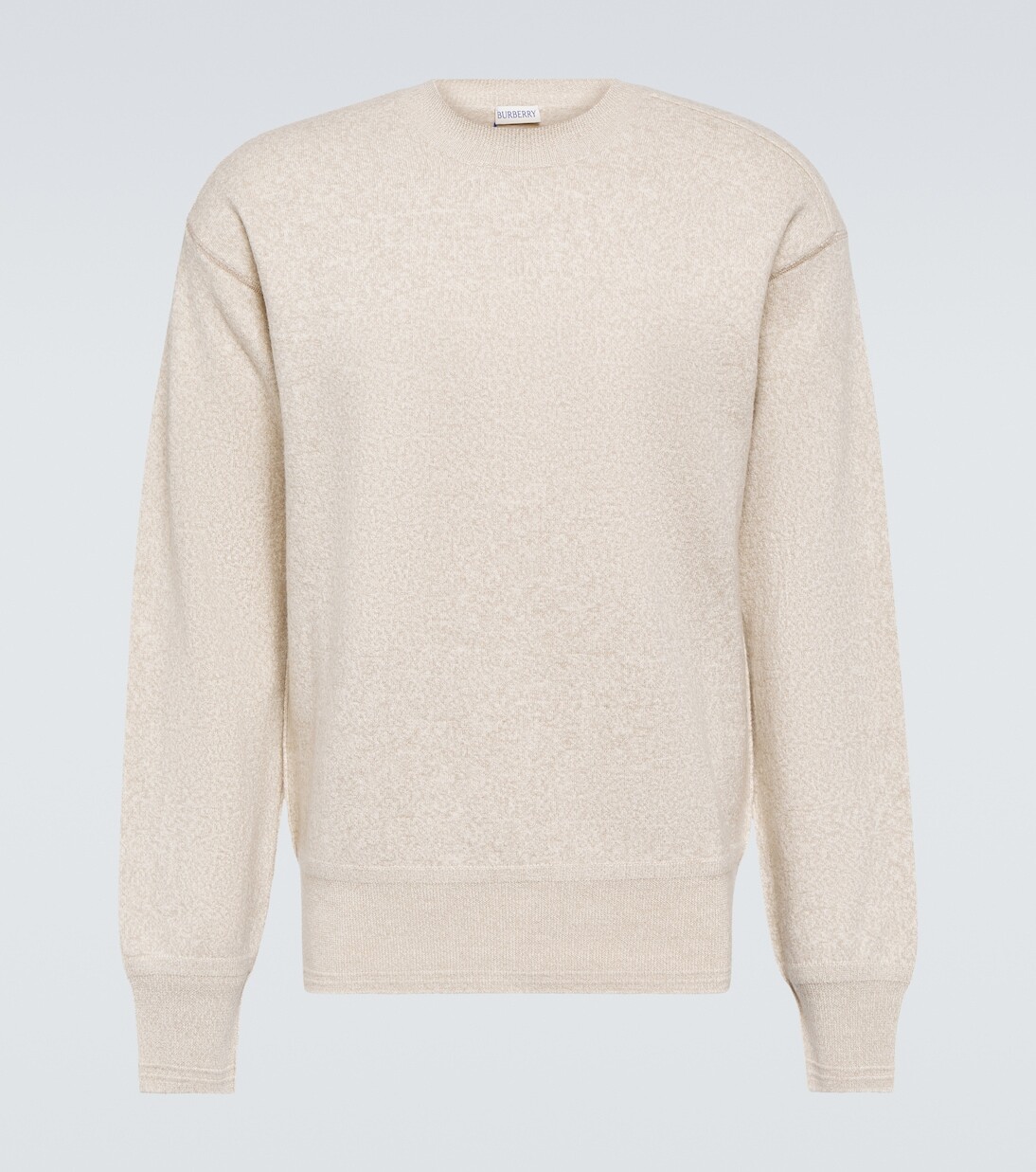 

Шерстяной свитер с логотипом Burberry, нейтральный
