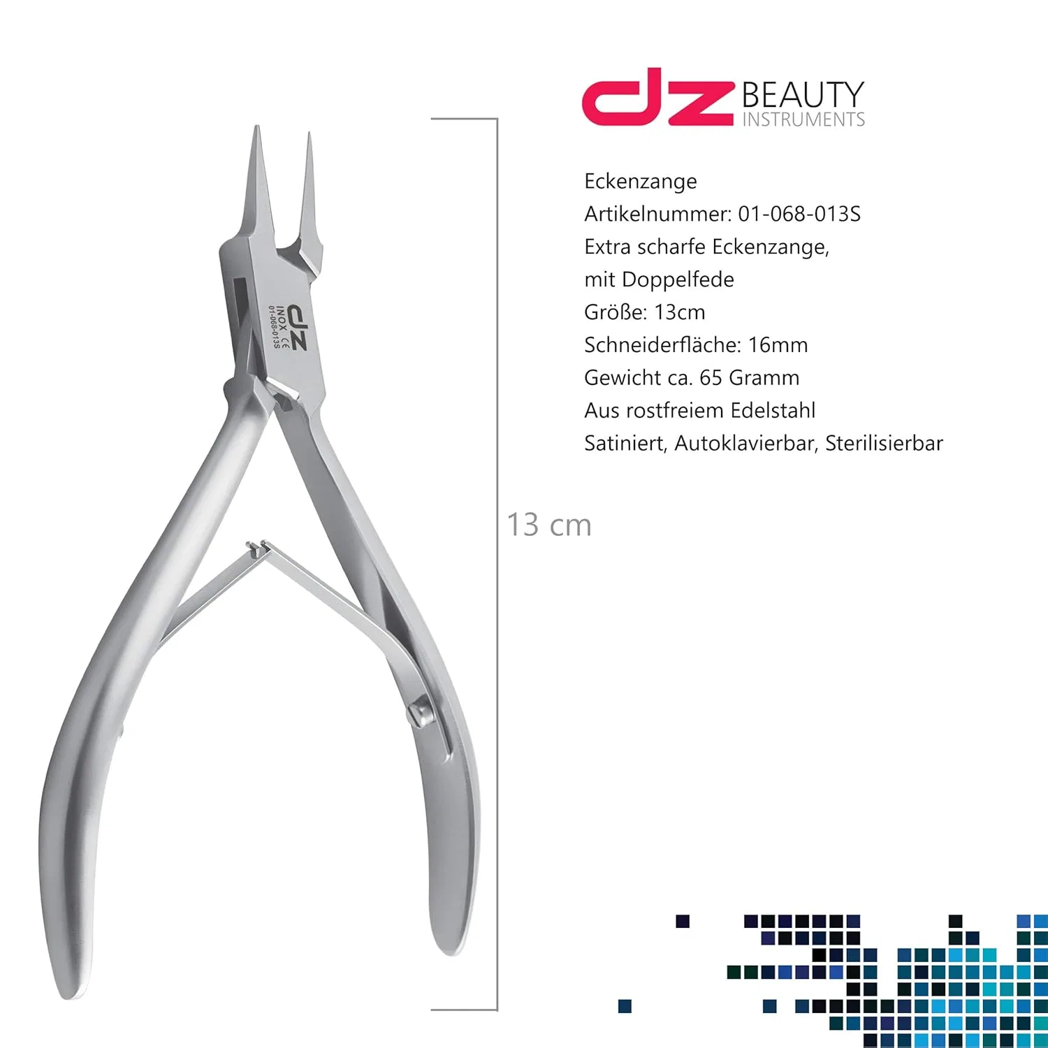 Кусачки для ногтей DZ Corner Pliers, особо острые, из нержавеющей стали ‎Dz Beauty Instruments — фото 2