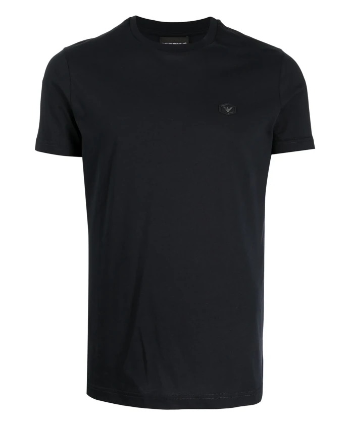 

Футболка с короткими рукавами и нашивкой с логотипом Emporio Armani, синий