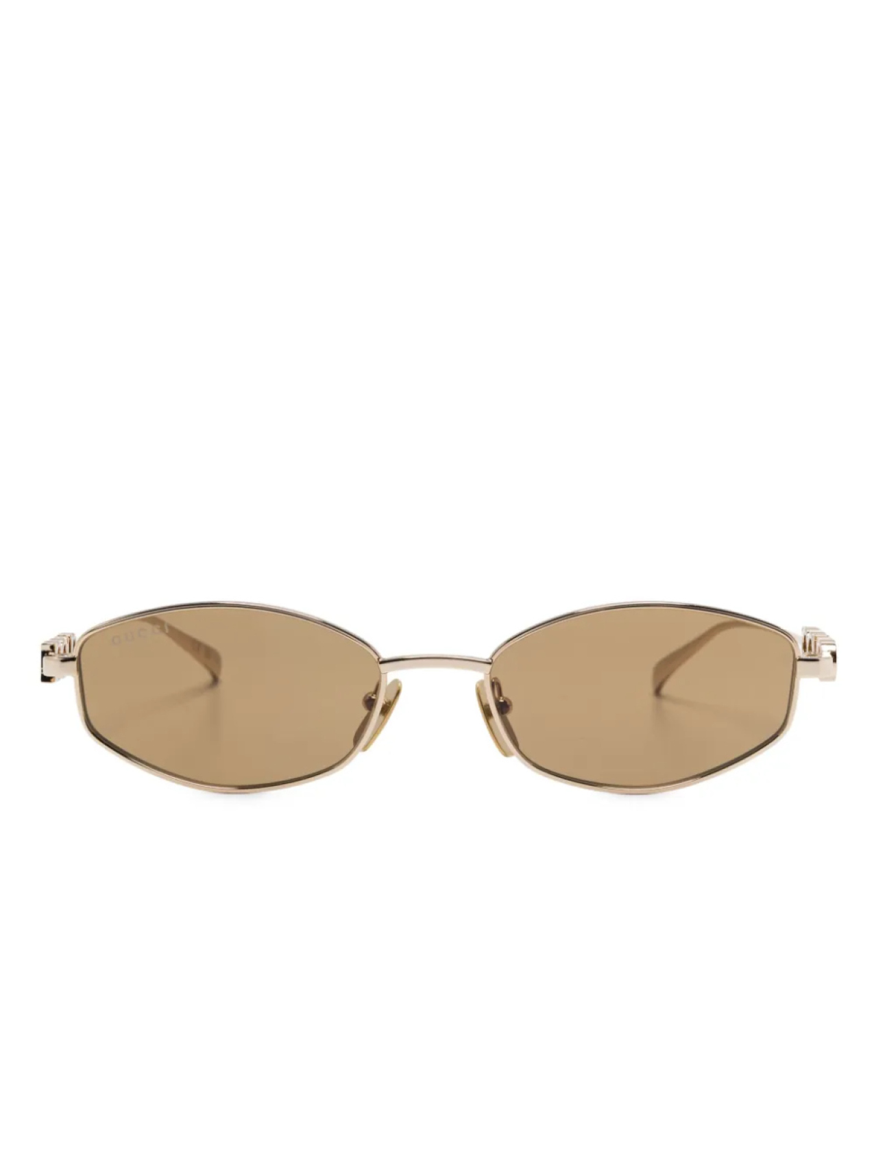 

Gucci Eyewear солнцезащитные очки в овальной оправе, золотой