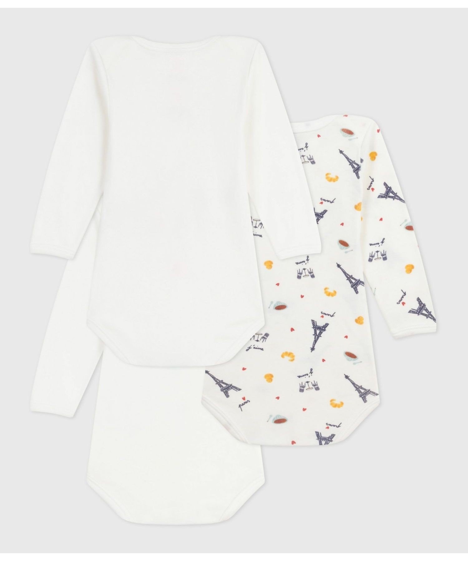 Боди с длинными рукавами (комплект из 3 предметов) PETIT BATEAU, Multicolor 1 — фото 2