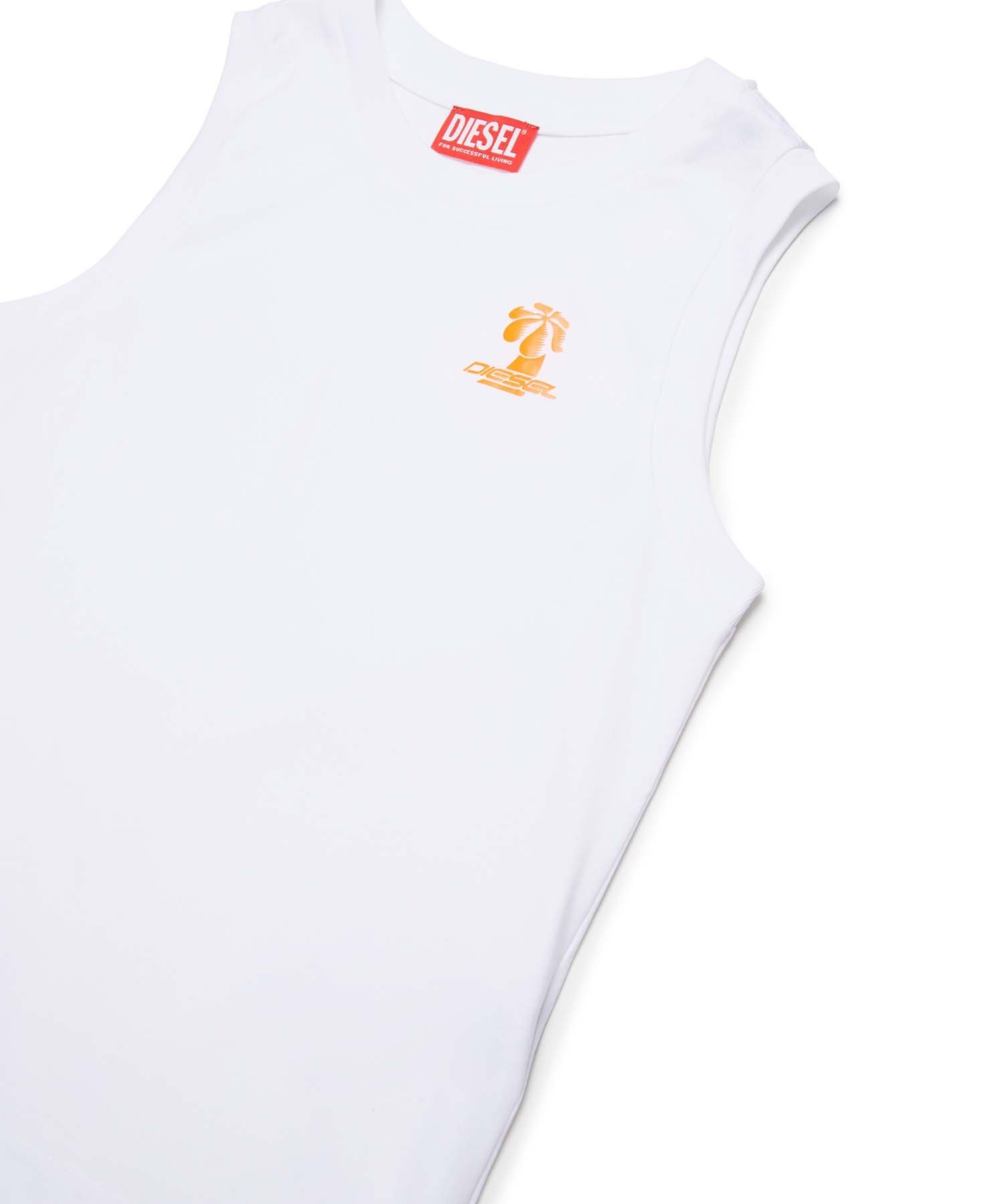 Детская и подростковая майка с логотипом бренда DIESEL One Point, White — фото 3