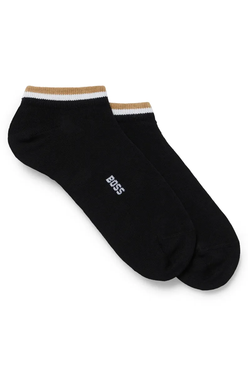 

Носки-кроссовки BOSS "2P AS Unistripe CC" (2 шт. в упаковке), с полосатыми концами, черный