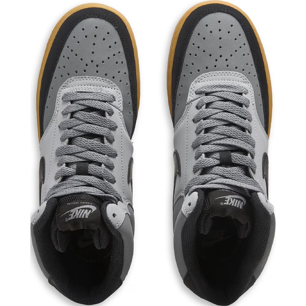 Кроссовки средней высоты Nike Court Vision, grey/black/gum — фото 4