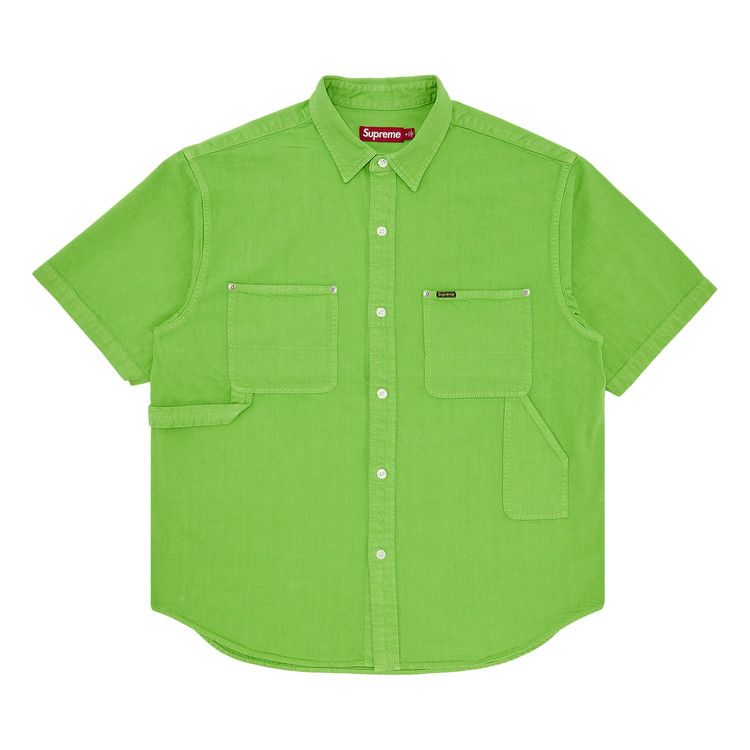 

Рубашка Supreme Loose Fit Short-Sleeve Denim Painter Shirt, Green