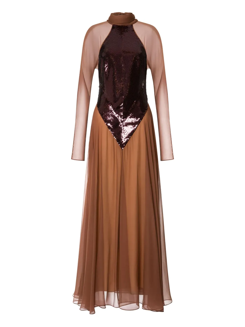 

Вечернее платье с пайетками Alberta Ferretti, коричневый