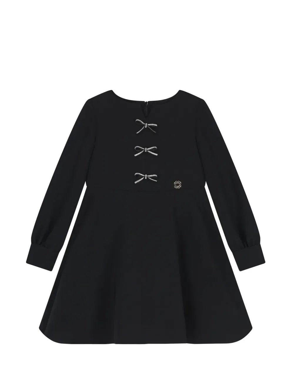 Платье с бантом из страз Elie Saab Junior, черный