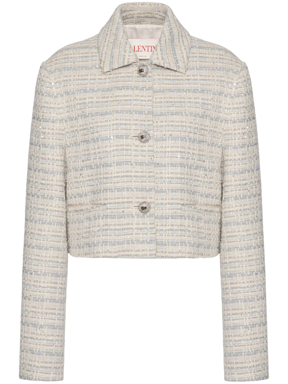 

Укороченный твидовый жакет Valentino Garavani, нейтральный