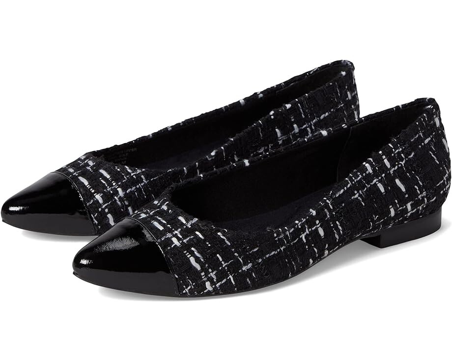 Балетки Walking Cradles Remi, цвет Black Tweed Fabric/Black Patent
