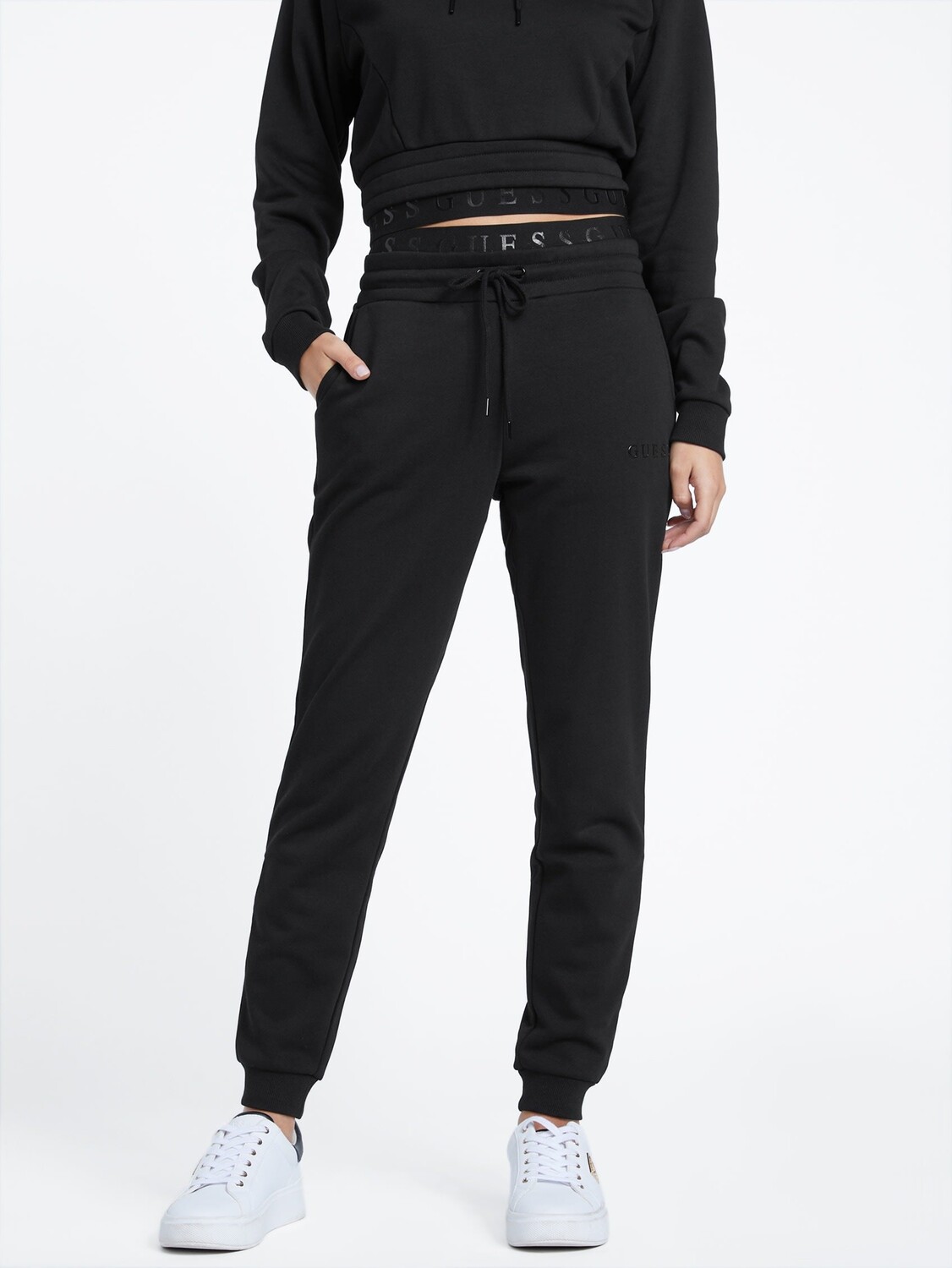 

Джоггеры с сетчатым логотипом Ivy Guess Factory, черный
