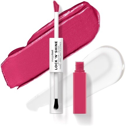 

Wet 'n' Wild Megalast Lock n' Shine Двусторонняя краска для губ и прозрачный блеск с витамином Е и формулой, обогащенной маслом жожоба, неотразимый оттенок