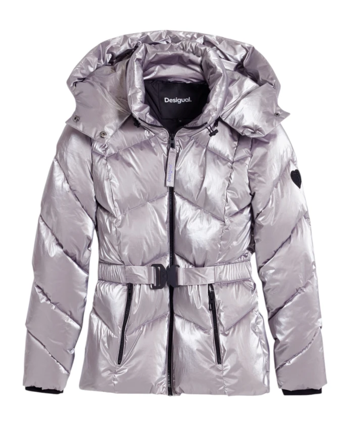 

Стеганая женская куртка с металлическим блеском Desigual, розовый