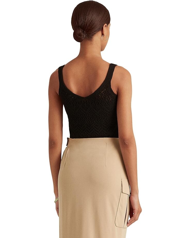 

Свитер LAUREN Ralph Lauren Petite Sleeveless Pointelle Sweater, цвет Polo Black