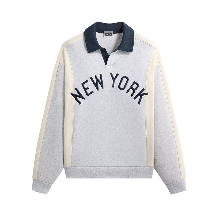 

Топ Kith For The New York Yankees Paneled Nelson Rugby, Light Heather Grey