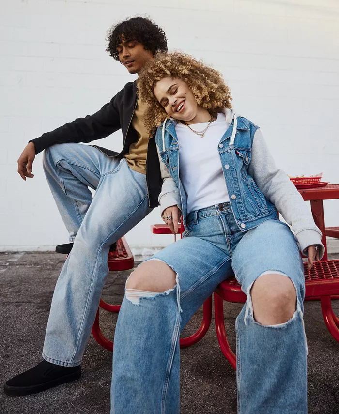 Женские джинсы Super-Low с двумя пуговицами расслабленного кроя Levi'S, синий — фото 4