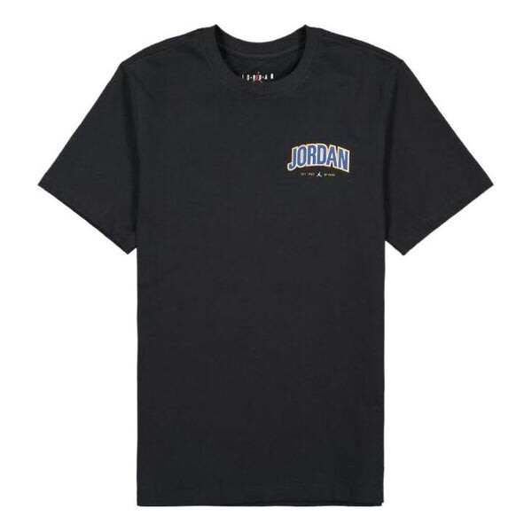 

Футболка Men's Air Jordan Alphabet Large Logo Printing Sports Round Neck Short Sleeve Black T-Shirt, мультиколор