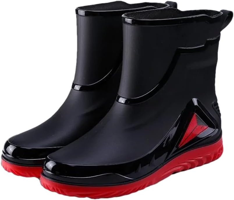 

Мужские водонепроницаемые резиновые сапоги Wjnvfioo с завязками, нескользящие, на плоской подошве, модные сапоги для дождливой погоды, 40 No Cotton2