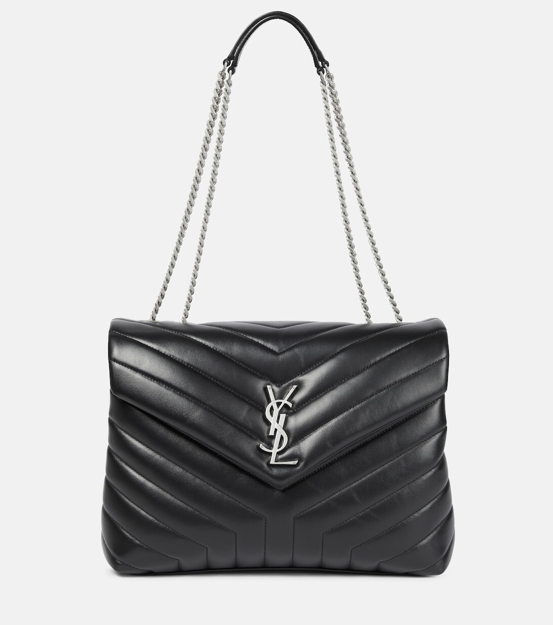 

Сумка на плечо Loulou среднего размера из кожи Saint Laurent, черный