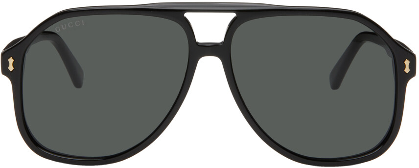 

Черные солнцезащитные очки Pilot Navigator Gucci