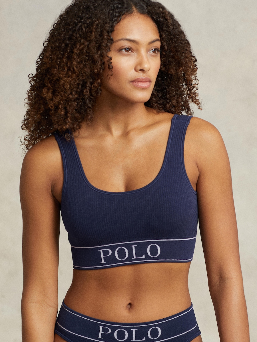 Бюстгальтер-бралетт Polo Ralph Lauren  Scoop Neck Top, темно-синий — фото 2