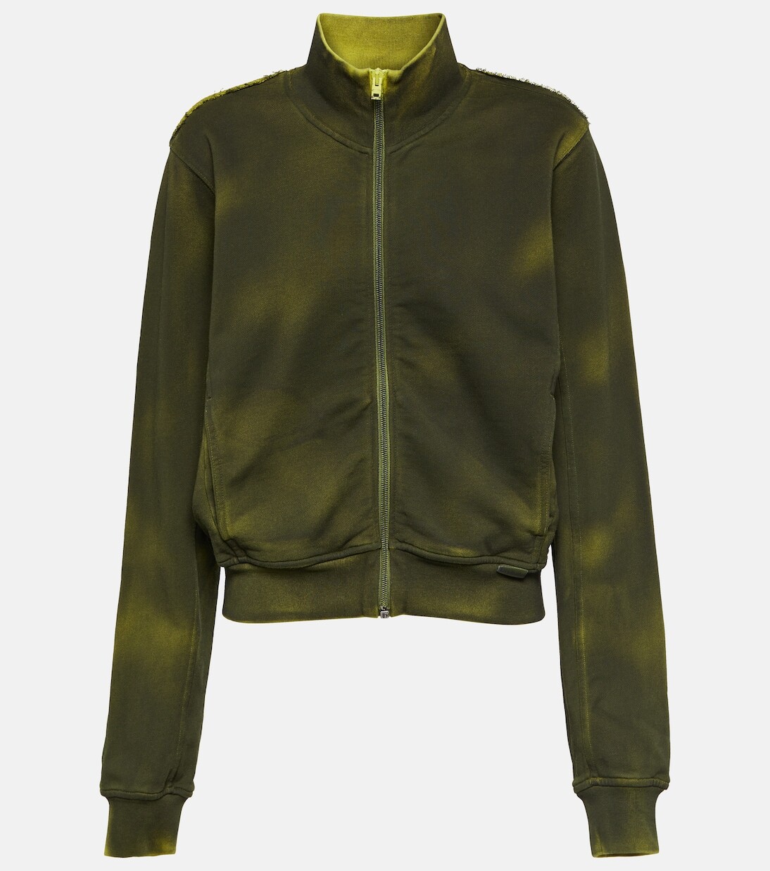 

Толстовка из хлопкового флиса на молнии Acne Studios, желтый