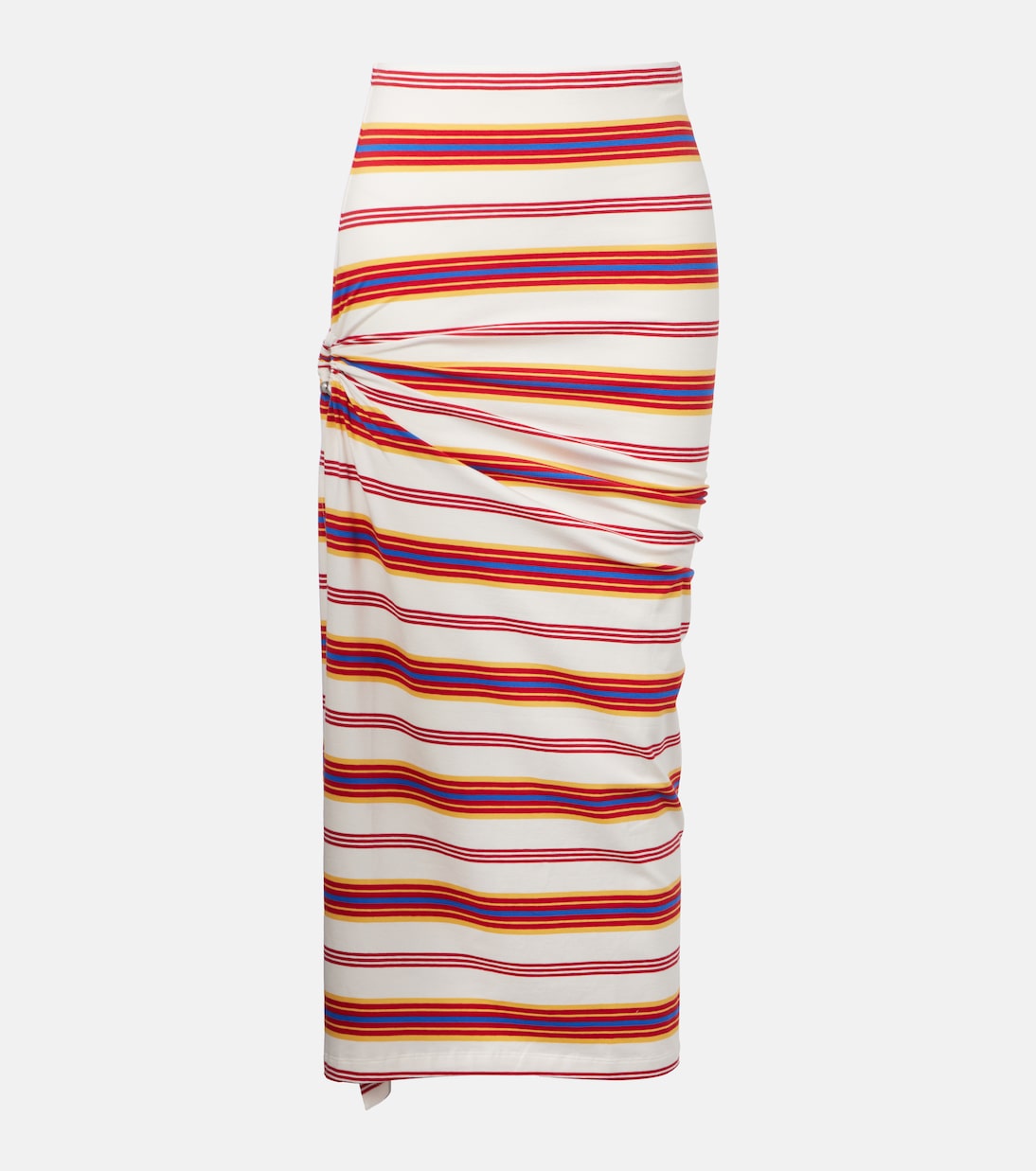 

Собранная полосатая макси-юбка из хлопковой смеси Rabanne, Stripes Cream/Orange
