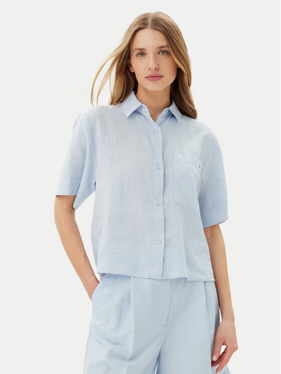 

Свободная рубашка WW0WW44720 Tommy Hilfiger, голубой