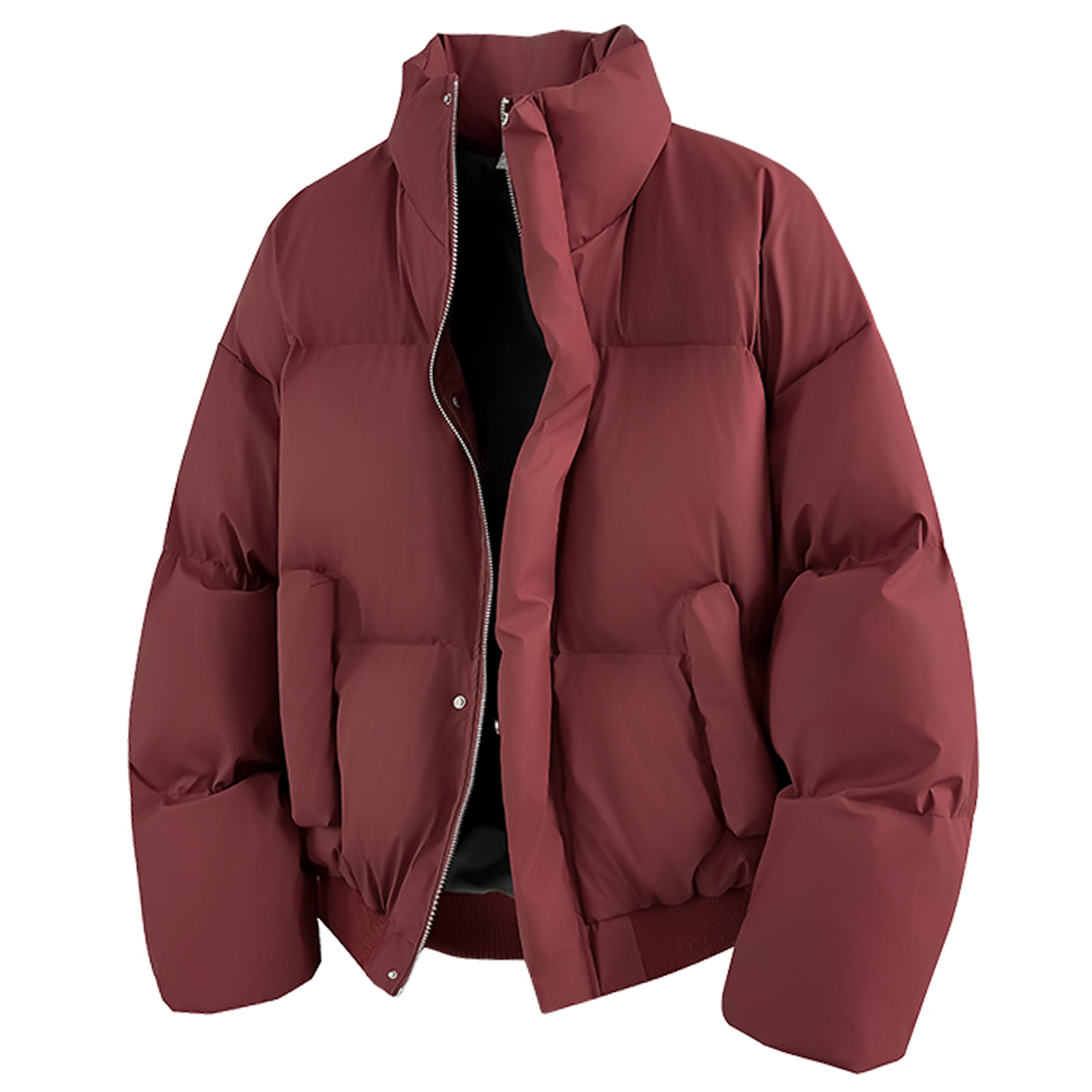 

Пуховик Unisex X1617, burgundy puffer jacket