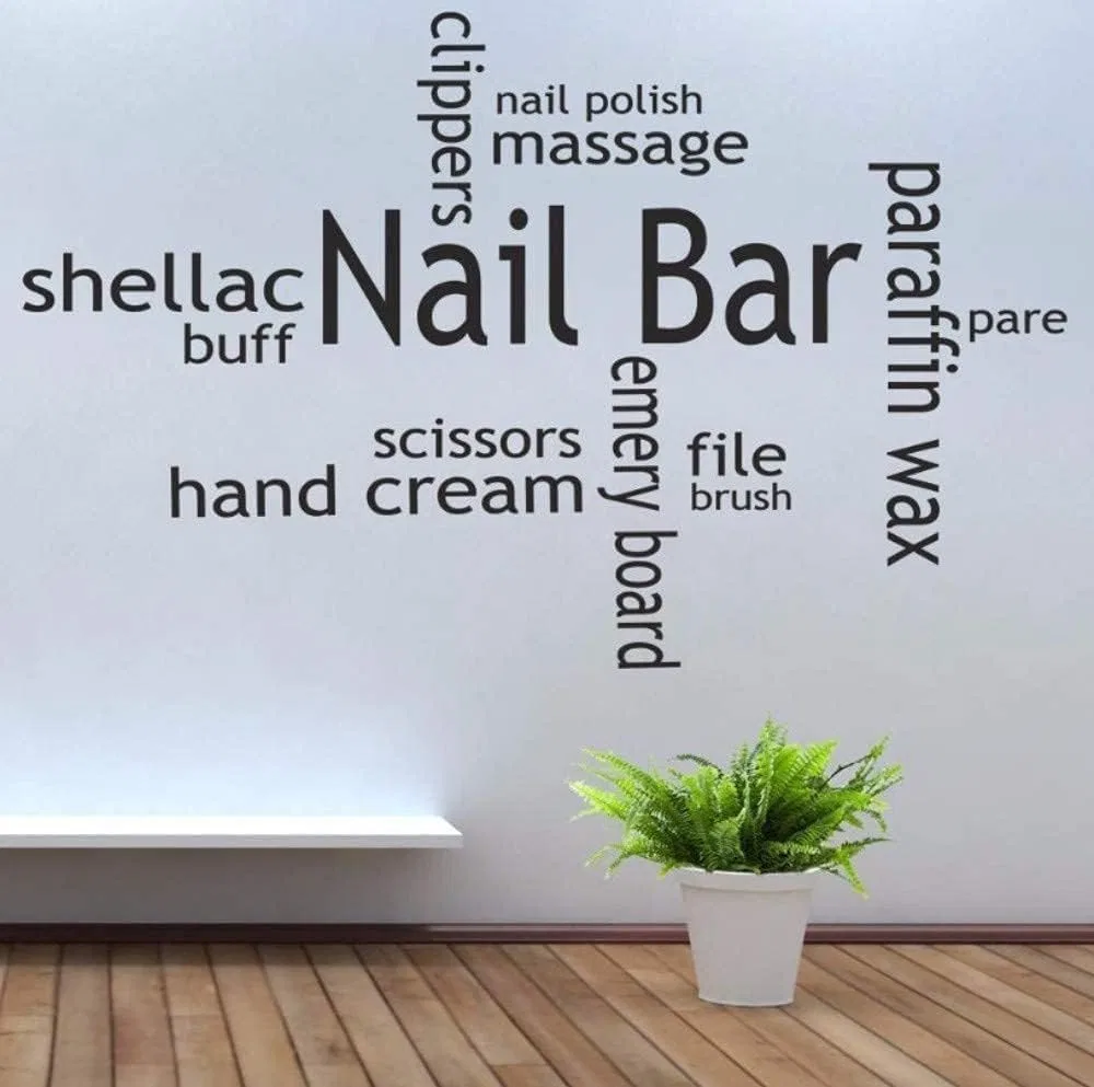 Настенный стикер «Nail Stick Collage» для салона красоты 58 x 90 см Shengww