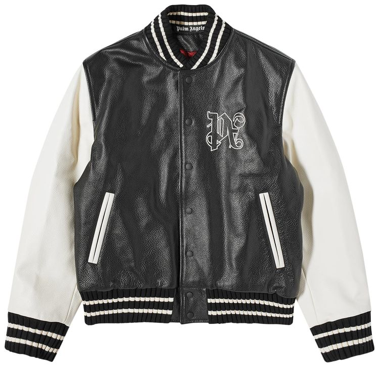 

Куртка Palm Angels Monogram Classic Varsity Jacket 'Black/Off White', черный