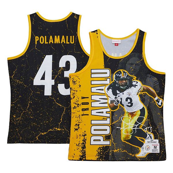 

Футболка мужская Troy Polamalu черная Pittsburgh Steelers 2007 player burst Mitchell & Ness