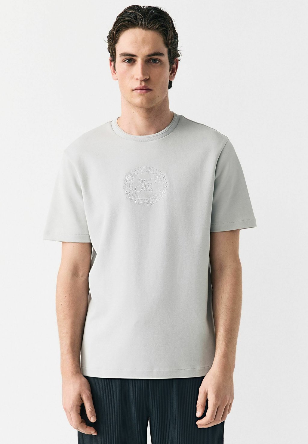 

Базовая футболка REGULAR FIT - EMBROIDERY LOGO GRAPHIC Next, серый