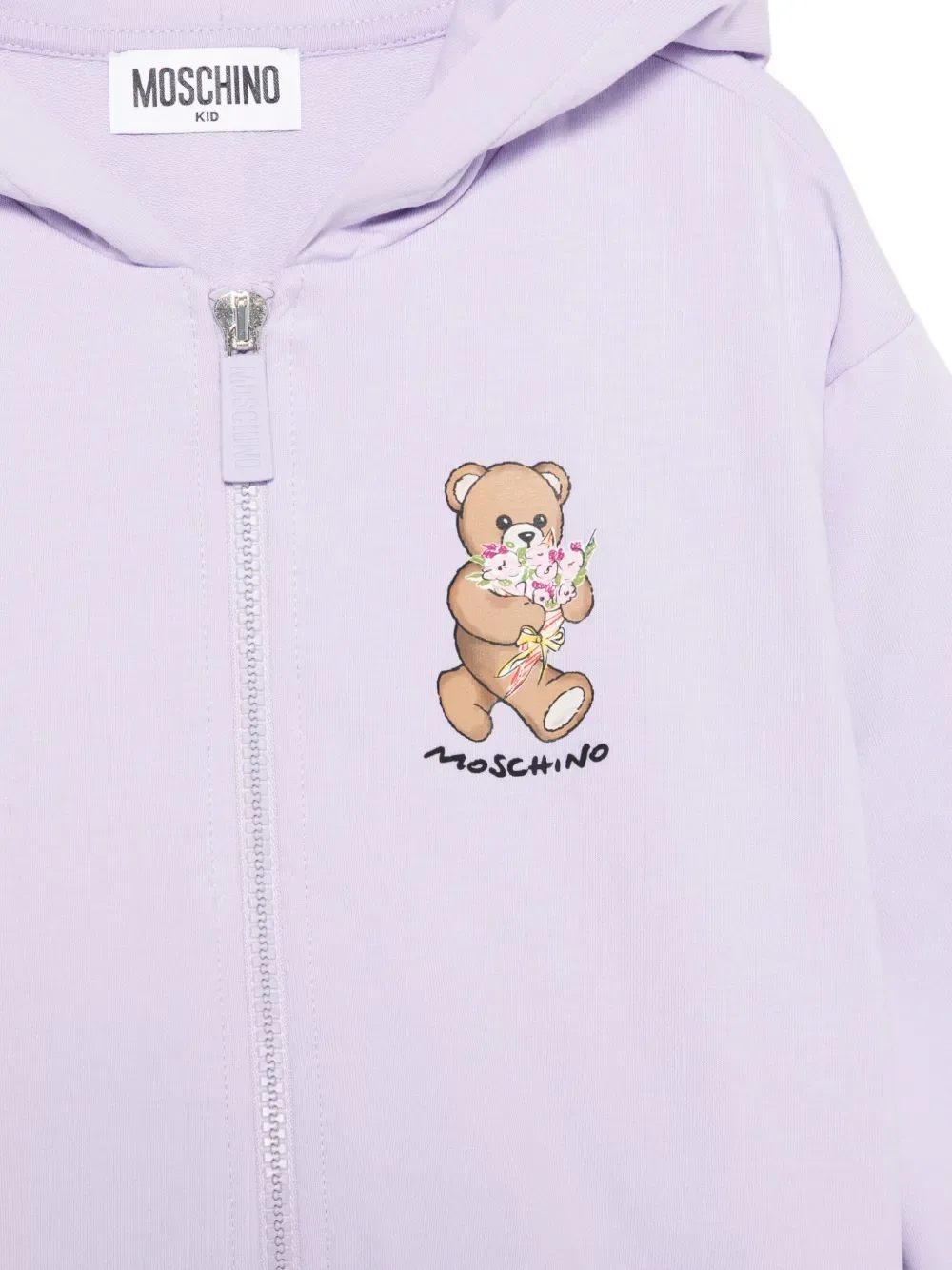 Трикотажный костюм с капюшоном "Тедди" Moschino Kids, фиолетовый — фото 3