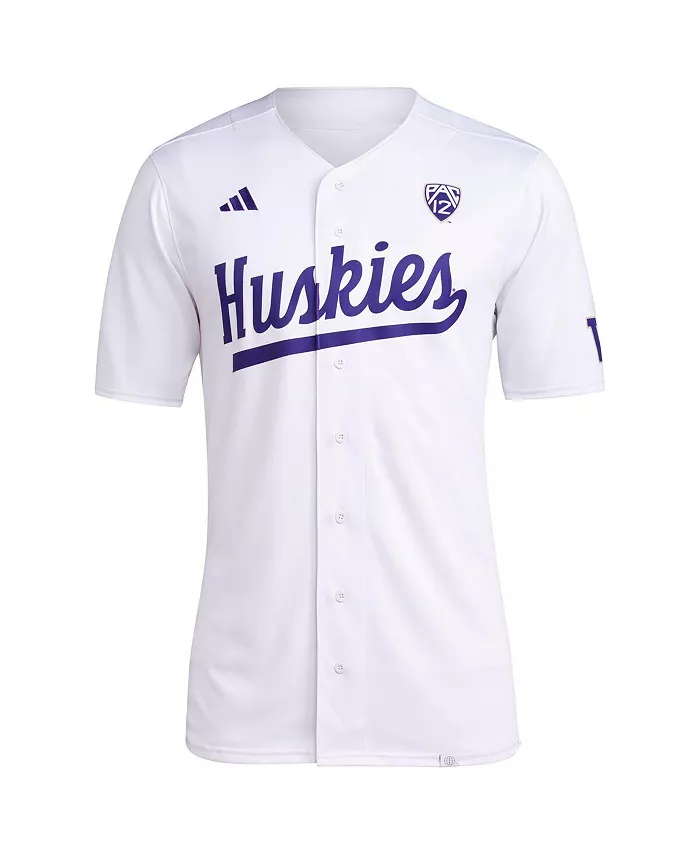 Мужская белая бейсбольная майка команды Washington Huskies adidas — фото 3