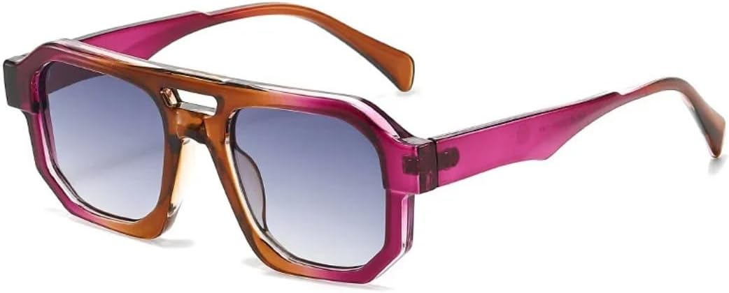 

Солнцезащитные очки для мужчин и женщин - защита UV400 - большая оправа, двойная перемычка, цветные линзы, для занятий спортом на открытом воздухе и вождения DSVIGF, Purple