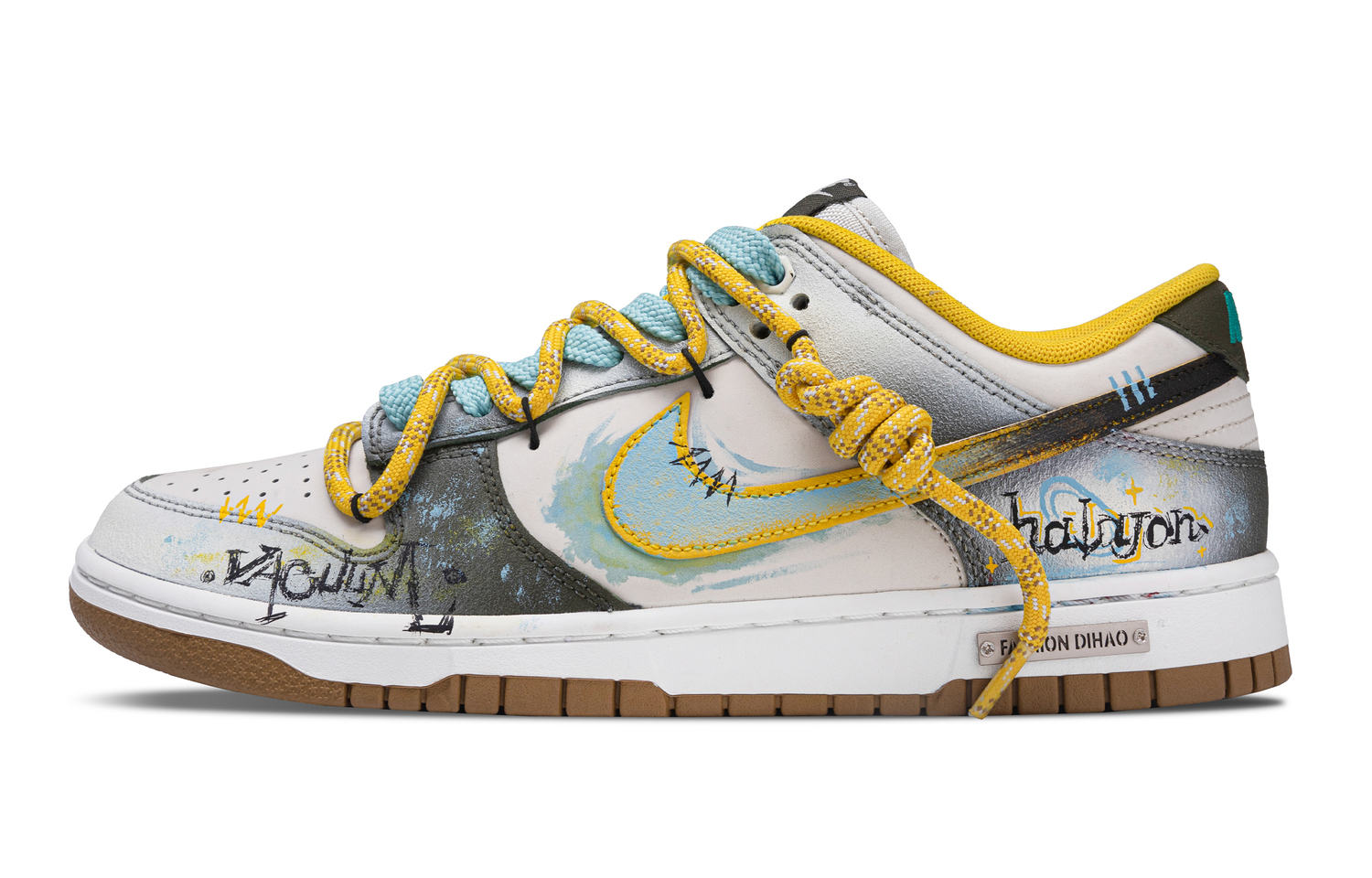 

Nike Кроссовки для скейтбординга мужские низкие белый серый основа желтый синий зеленый цвет блок